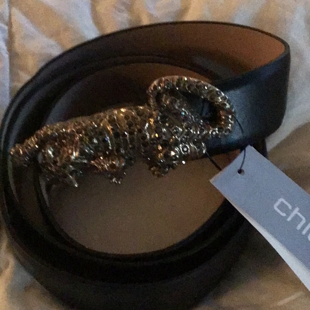 Chicos Black Belt w/Panther Clasp NWT